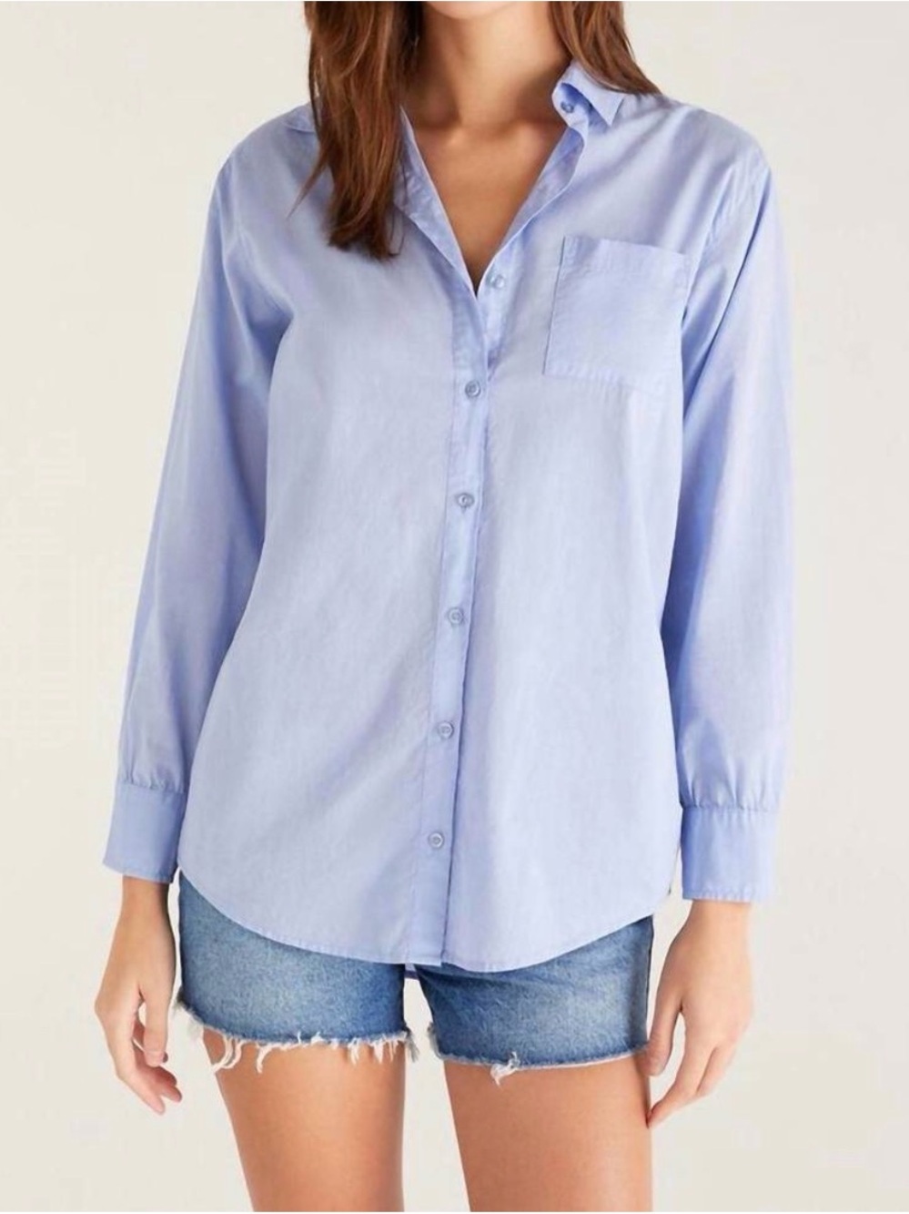 Z Supply Light Poolside Blue Relaxed Button-Down Shirt
